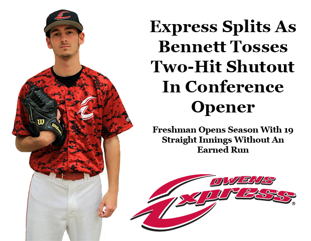 Bennett Tosses Two-Hit Shutout To Help Express Baseball Split With Sinclair