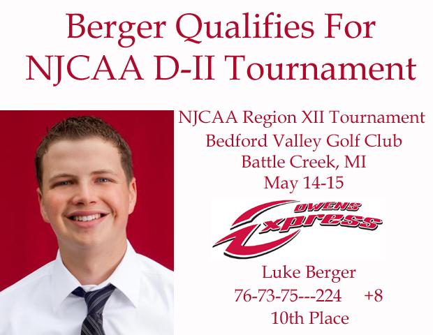 Berger Qualifies For Nationals With 10th Place Finish At Region XII Tourney, OCCAC Honors Announced