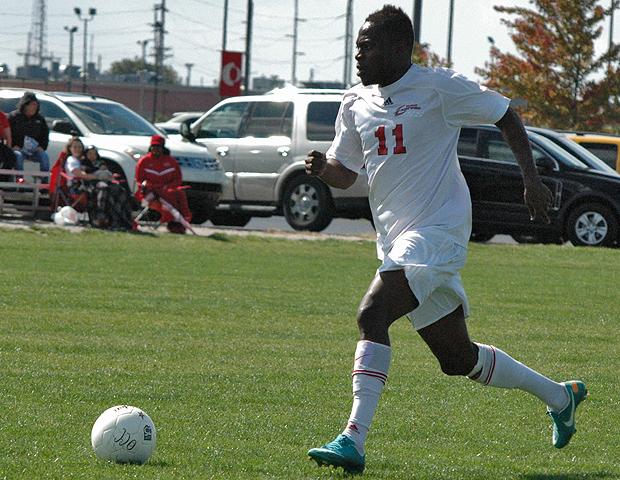 Glenroy Miller scored three more goals today - pushing his season total to 19 through 12 games. That inches him closer to Sean Bucknor's single season record of 28, while also tying him for third most career goals at 35 with Rodcliff Hall. Photo by Nicholas Huenefeld/Owens Sports Information