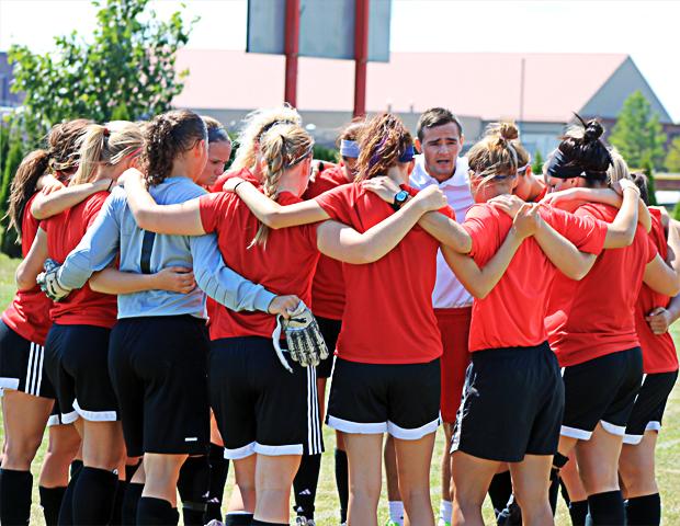 The No. 8 Owens women's soccer team lost 4-0 to Monroe Community College today. Photo by Nicholas Huenefeld/Owens Sports Information