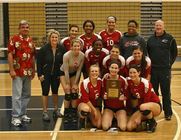 The No. 17 Express volleyball team has captured the Region XII District E championship. Here is the team following the tournament. Photo by Tod Hess