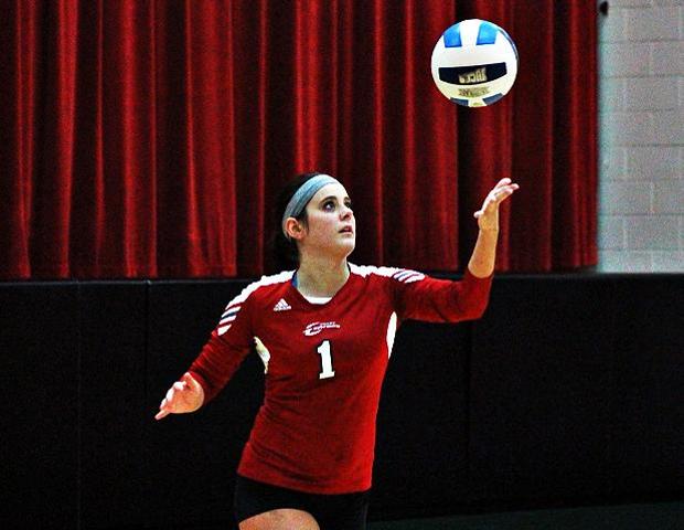 Despite 24 digs from Ciarra Wirick, pictured here, the Owens volleyball team lost on the road in five sets to No. 14 Columbus State today. Photo by Nicholas Huenefeld/Owens Sports Information