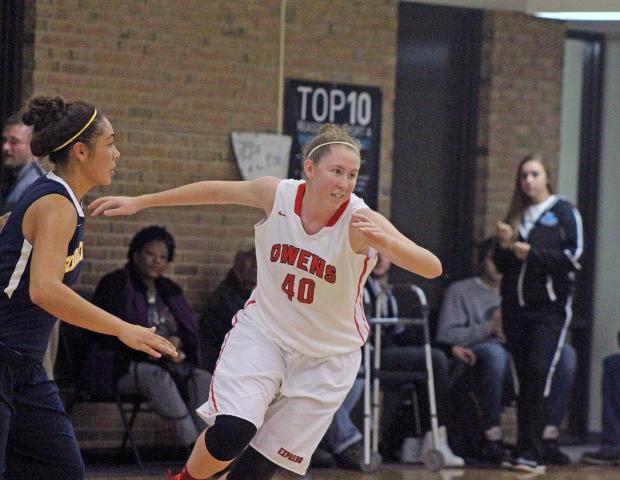 Freshman post player Mikayla Ward is one of the solid student-athletes at Owens Community College. Photo by Nicholas Huenefeld/Owens Sports Information